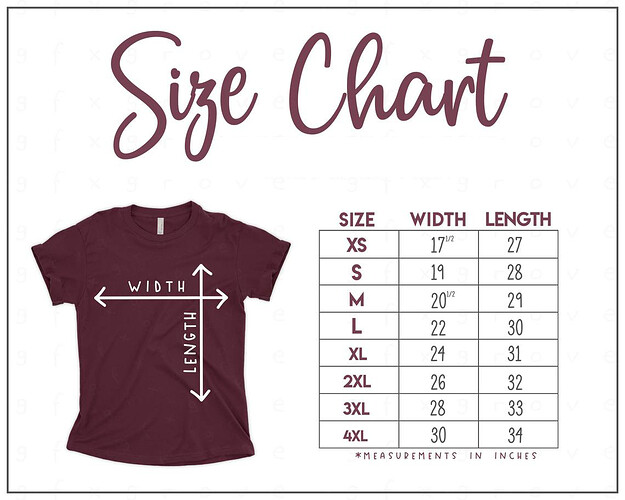 gr shirts 2020 size chart